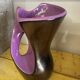 Free-form vase in iridescent black and mauve ceramic, Germany 1960