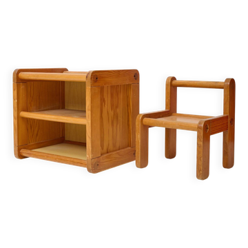 Meuble et chaise enfant, Baumann, 1980
