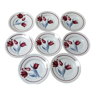 Lot 8 assiettes creuses Orchies Moulin des Loups modèle simone