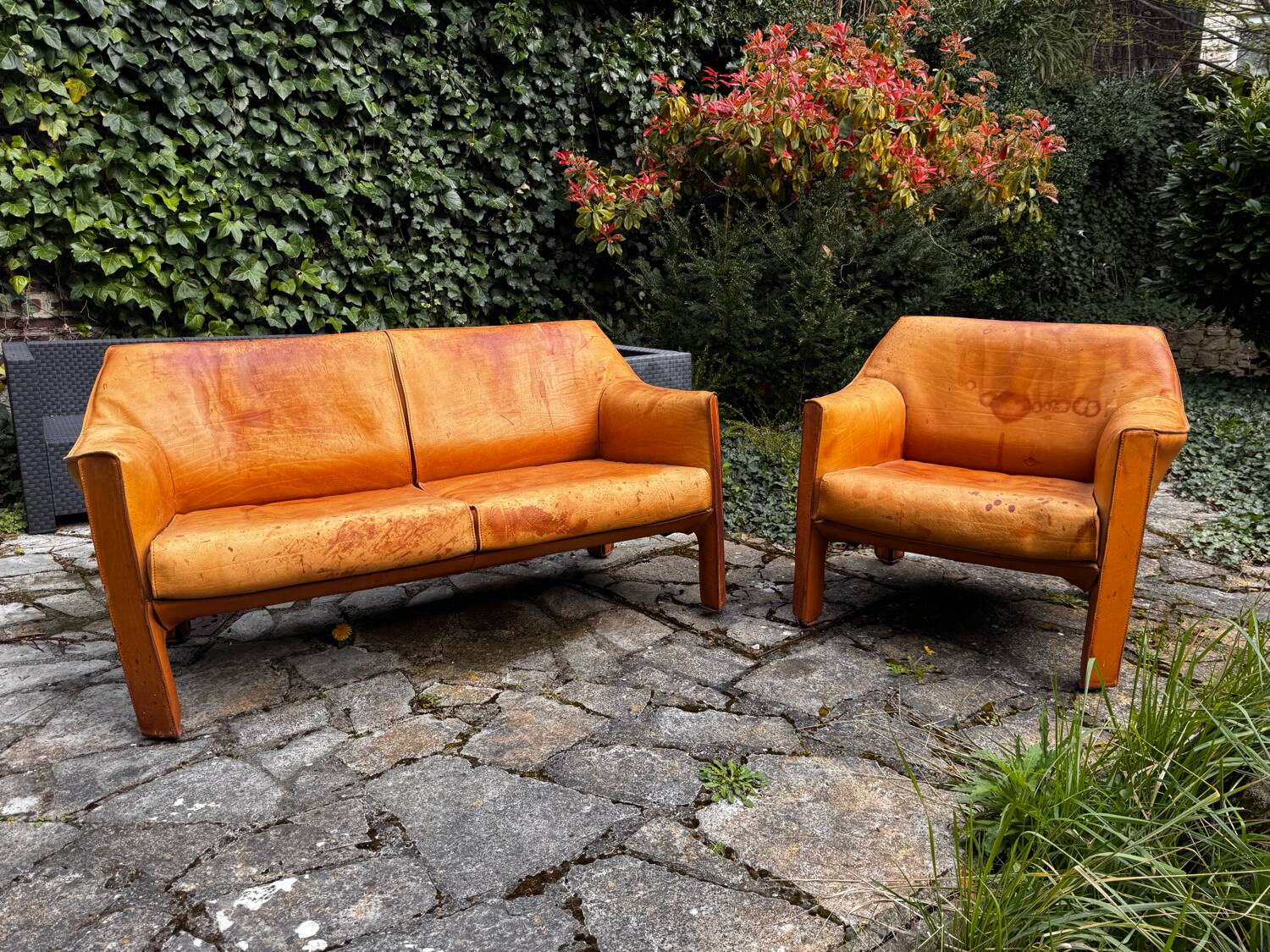 Canapé et fauteuil CAB415 de Mario Bellini pour Cassina