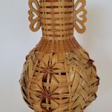 Rattan totem vase
