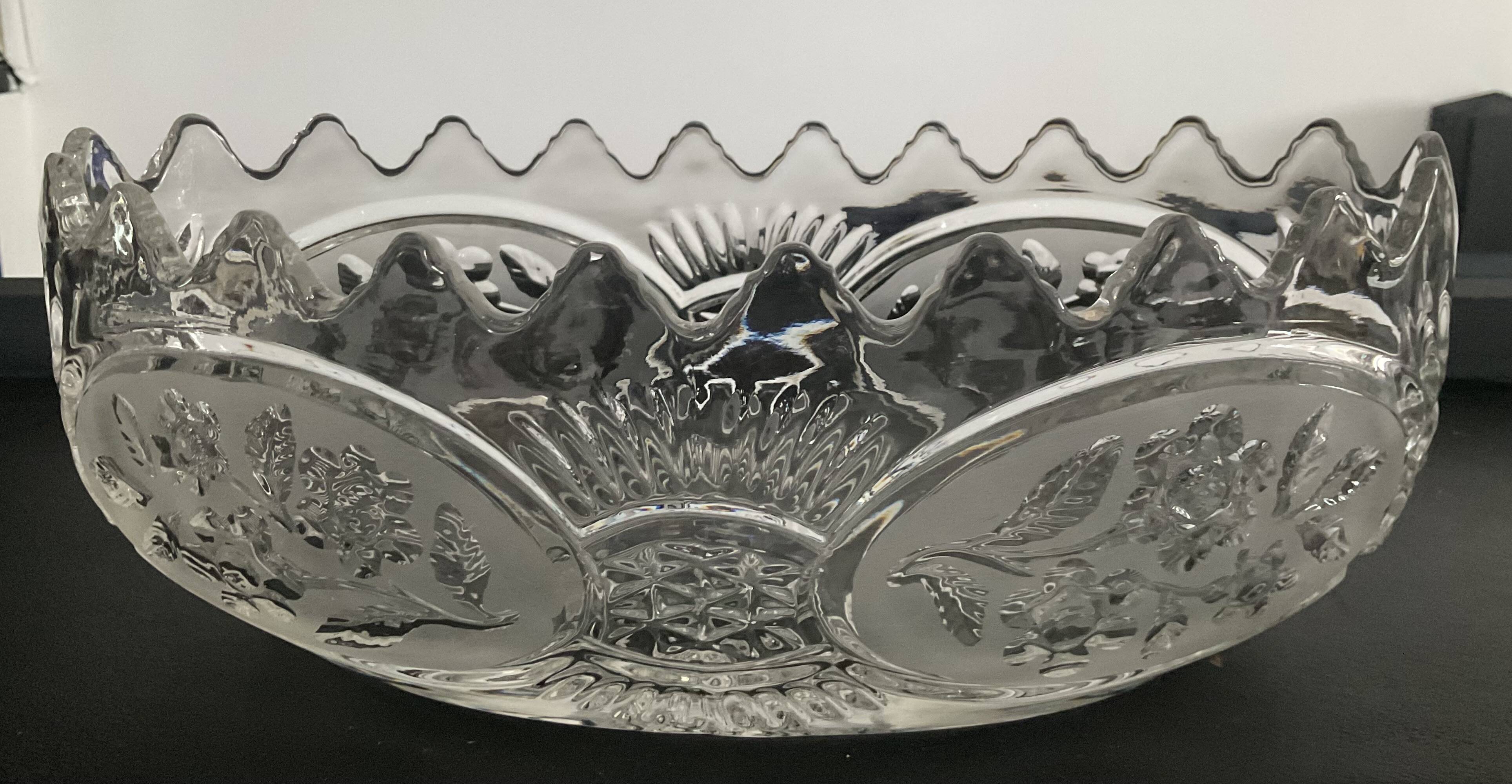 70s moulded glass fruit bowl