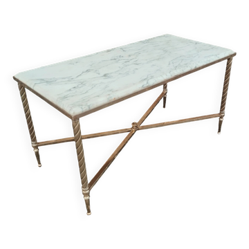 Vintage coffee table with marble top.