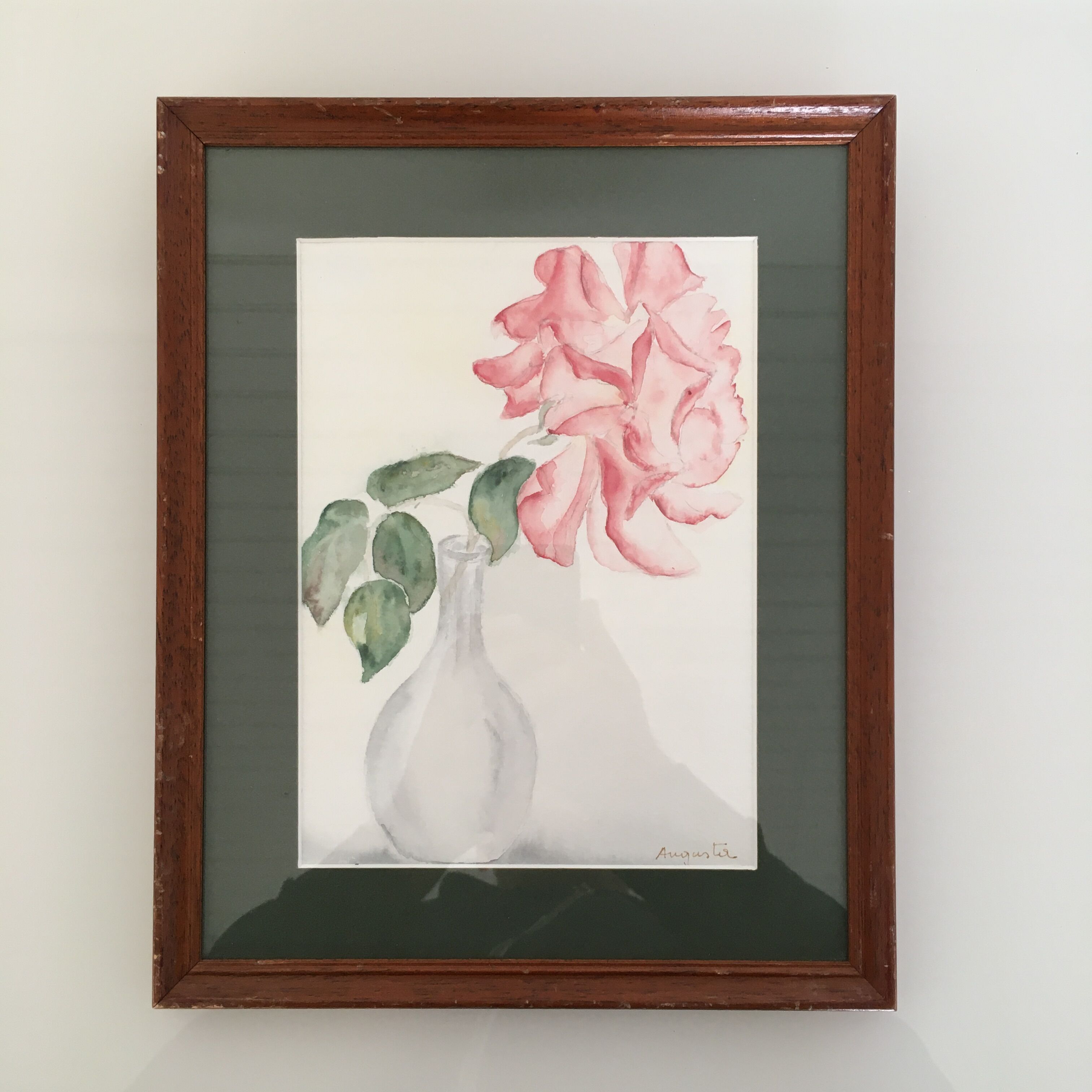 Watercolor rose and soliflore