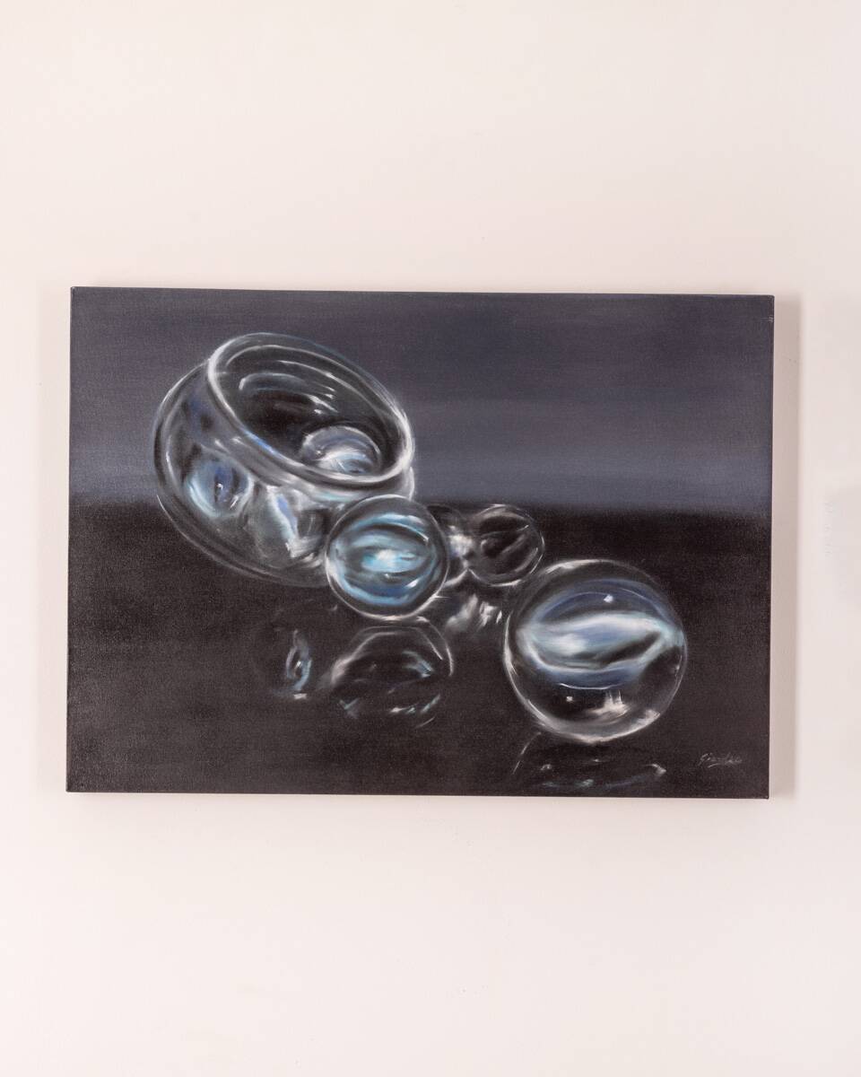 Oil painting on canvas title “pandora” marble series year 2022
