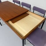 50s design wooden metal dining table or desk from Dieter Waeckerlin