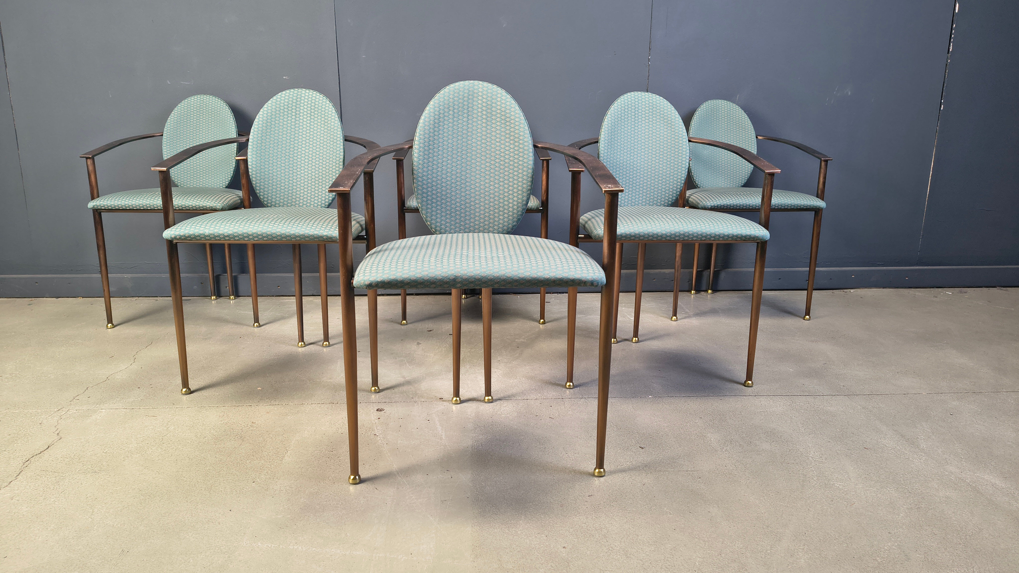 Post modern dining chairs by Belgochrom, set of 6 - 1980s