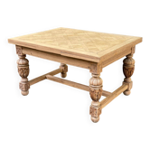 Art Deco monastery dining table, extendable, stripped in solid oak 230.