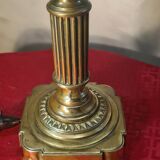 1930s bronze and brass desk lamp 39x22 superb glass lampshade elec ok