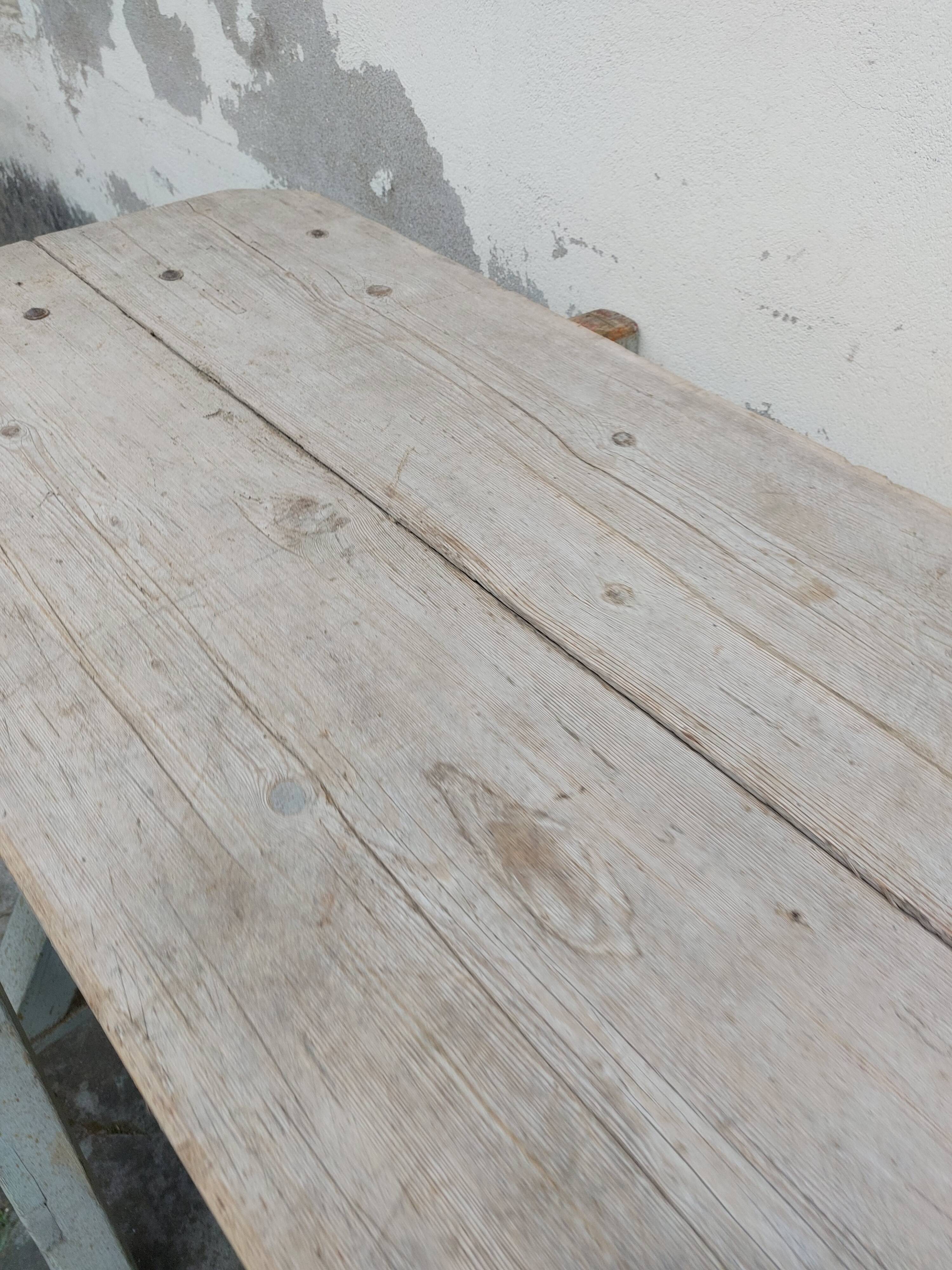 Workshop table in old wood 1950 -3m50
