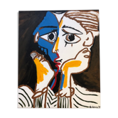 Cubist painting Les Amants
