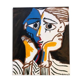 Cubist painting Les Amants