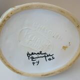 Zoomorphic ceramic pitcher vase from the 60s, signed Helguen Keraluc Quimper