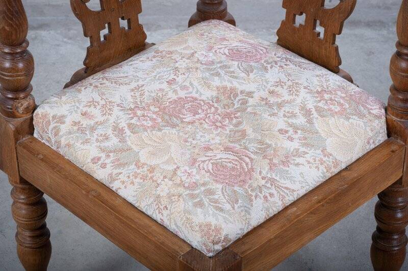Vintage Danish Oak Corner Chair, 1940s
