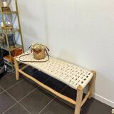 Wooden Entryway Bench with Built-in Storage - Rustic Entryway Bench for