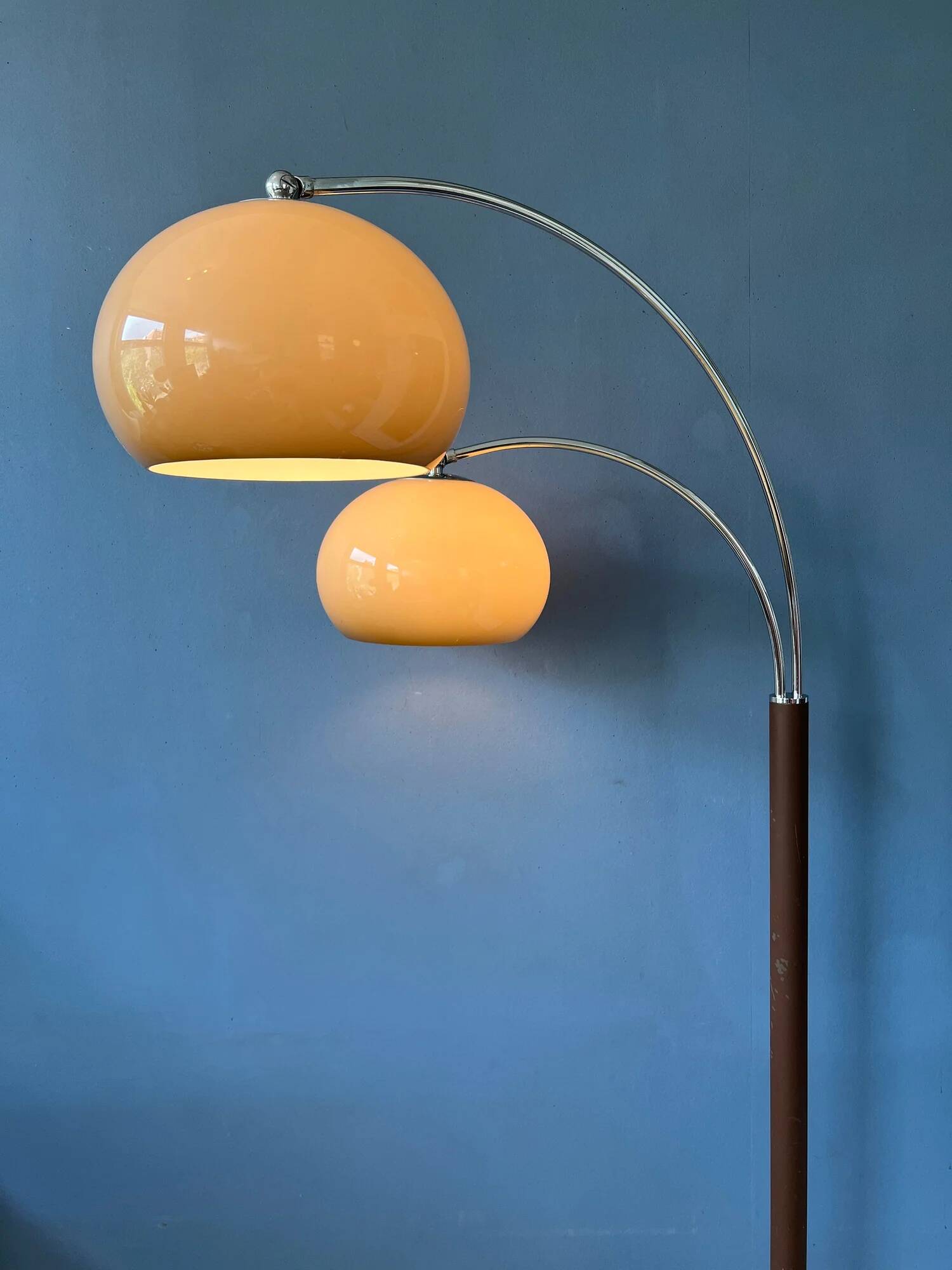 Mid-century Dijkstra double arc mushroom floor lamp