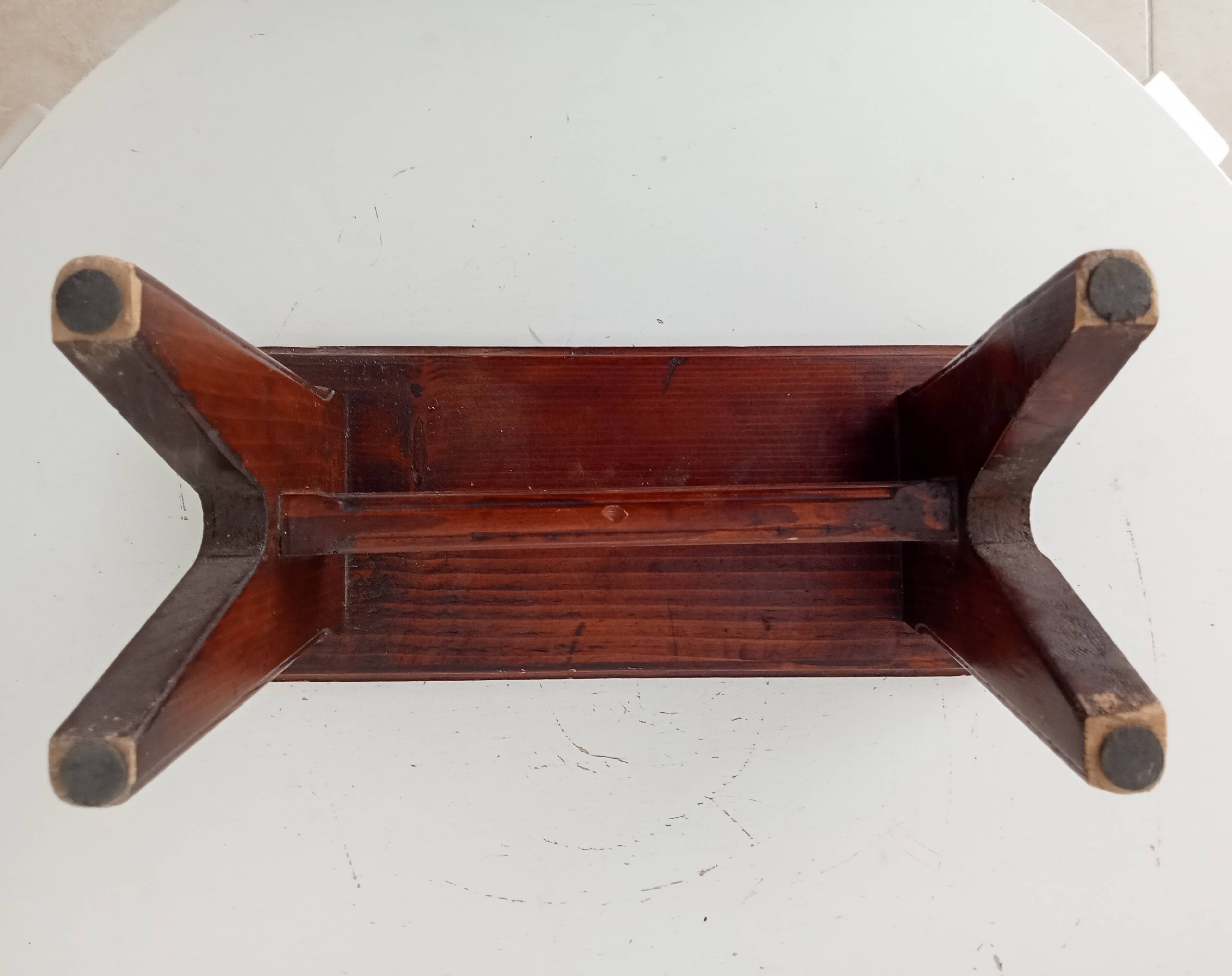 Vintage wooden plant stand stool