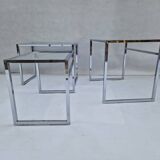 Danish tables, nickel-plated, 3 in 1, loft