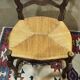 Set of 7 Louis XV style beech chairs with straw seats.