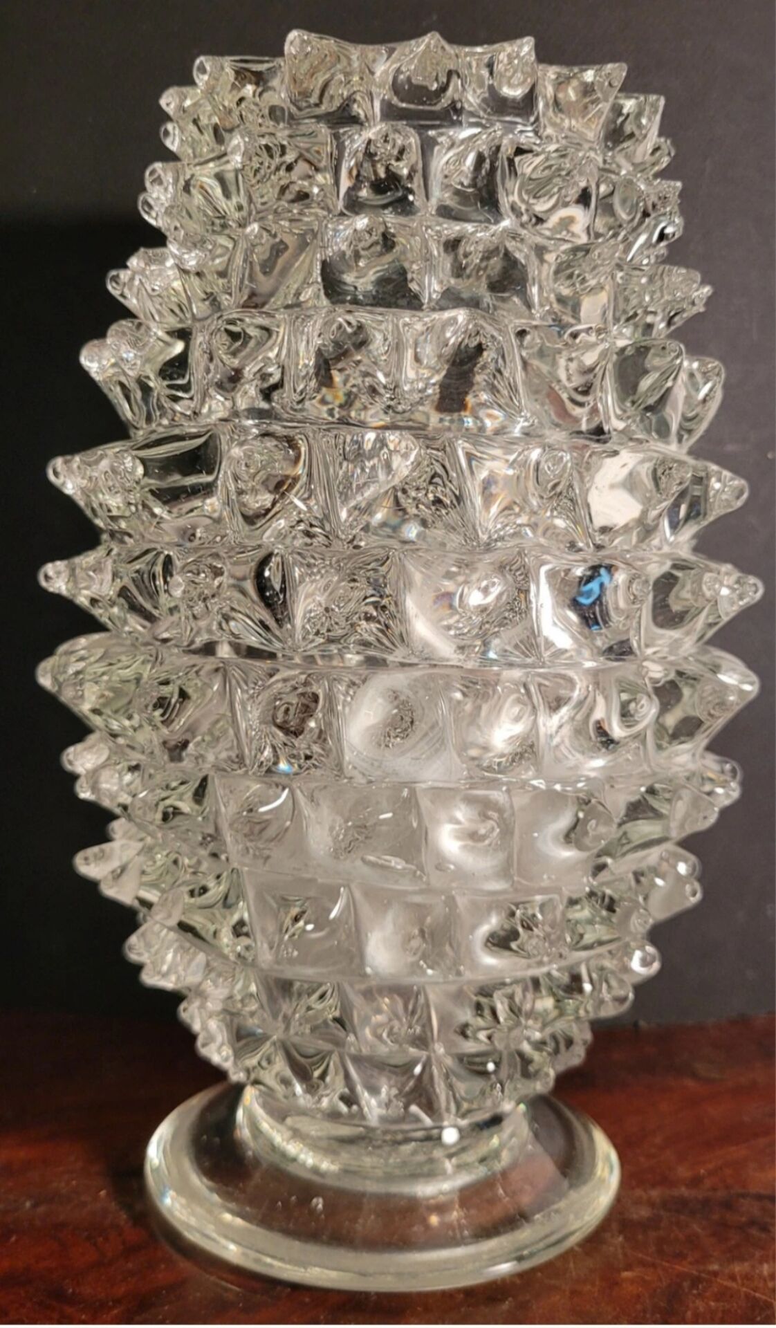 Rostrato vase in clear Murano glass by Barovier & Toso, Italy, 1930s