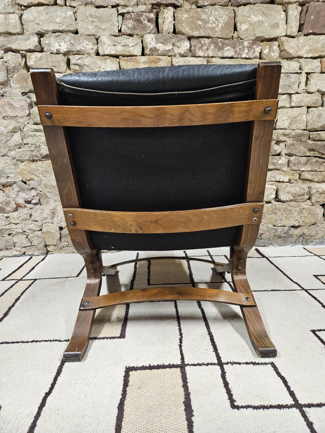 Fauteuil cuir vintage 1970"