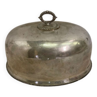 Grande cloche de service en métal argenté XIXe