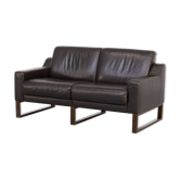 90s Brown leather two seater sofa