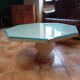 Table basse de forme octogonale en pierre naturelle et verre année 80/90