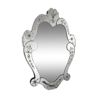 Venetian mirror Murano vintage 1930 70x42cm