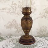 Lampe à poser en bronze et verre, Art Nouveau