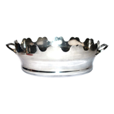 Rafraichissoir à verre ancien en métal argenté - corbeille verrière à glace