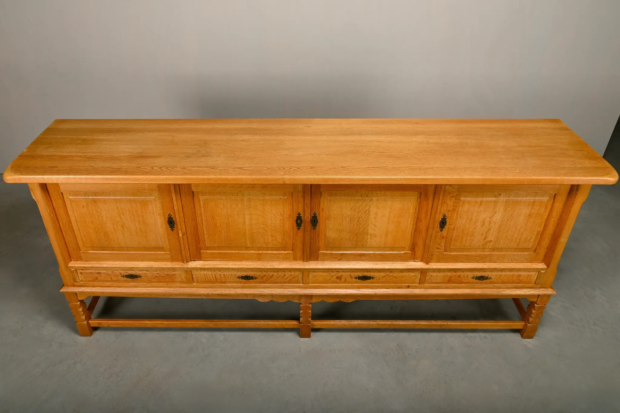 Henning Kjærnulf Mid-Century Brutalist large Sideboard in Oak, 1960s