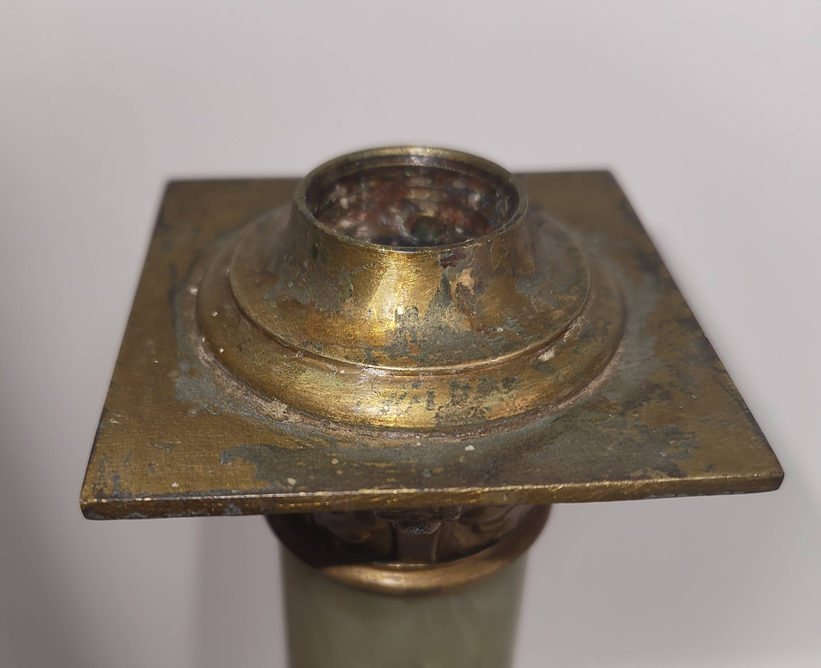 Napoleon III column candlestick in onyx and gilded bronze