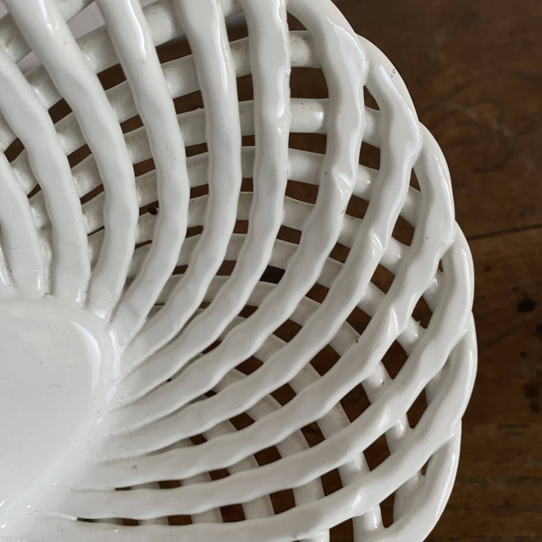 Bread basket or woven ceramic fruit bowl Italy