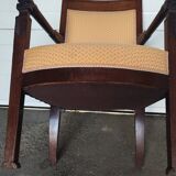 Empire style armchair in ecru fabric