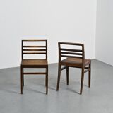 Paire de chaises 103 en hêtre teinté par René Gabriel, circa 1943