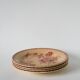 Set of 4 flat plates in Iron Earth, Gien "Capucines" model, late 19th century
