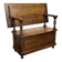 Banc coffre anglais en chêne des années 30 pouvant faire console