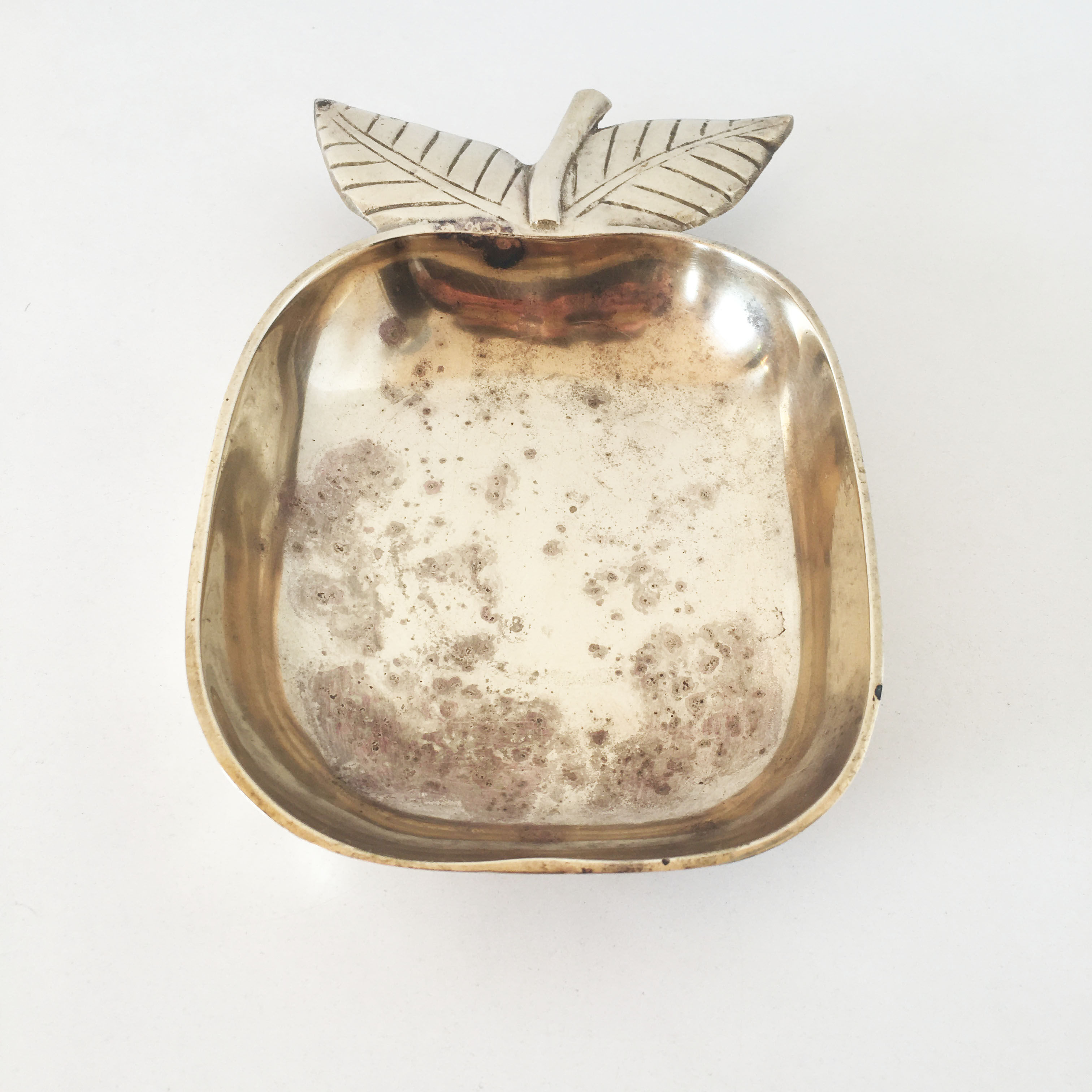 Vintage brass apple trinket bowl
