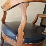 Louis Philippe period desk chair, circa 1840 - Molded wood