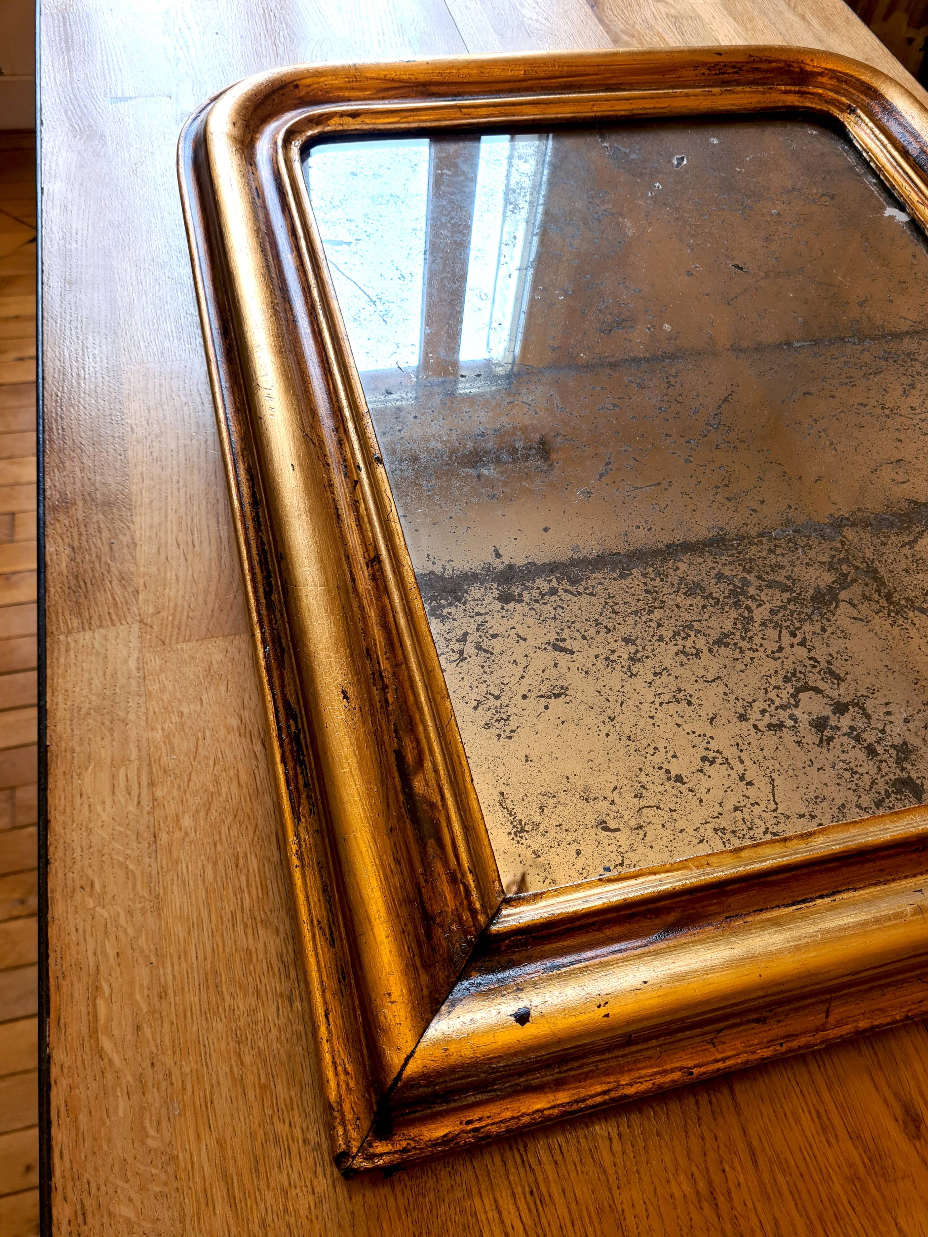 Antique Louis-Philippe mirror "Philomène" gold leaf