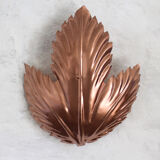 Metallic pink leaf wall lamps