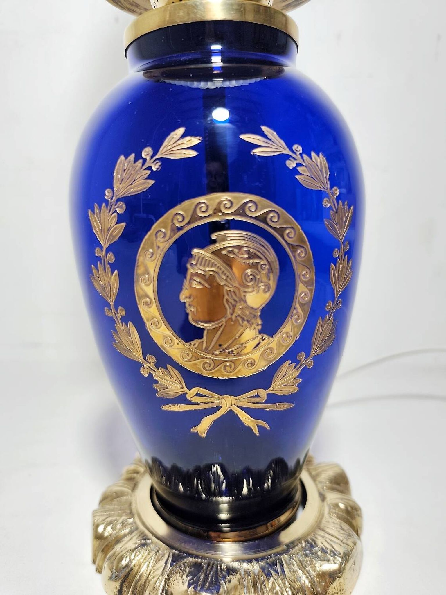 Lampe de table en verre. Espagne, années 1940.
