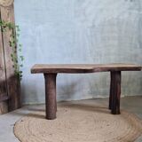 Brutalist wooden bench