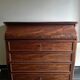 Vintage wooden toilet commode with marble top.