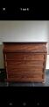 Commode de toilette vintage en bois avec plateau en marbre