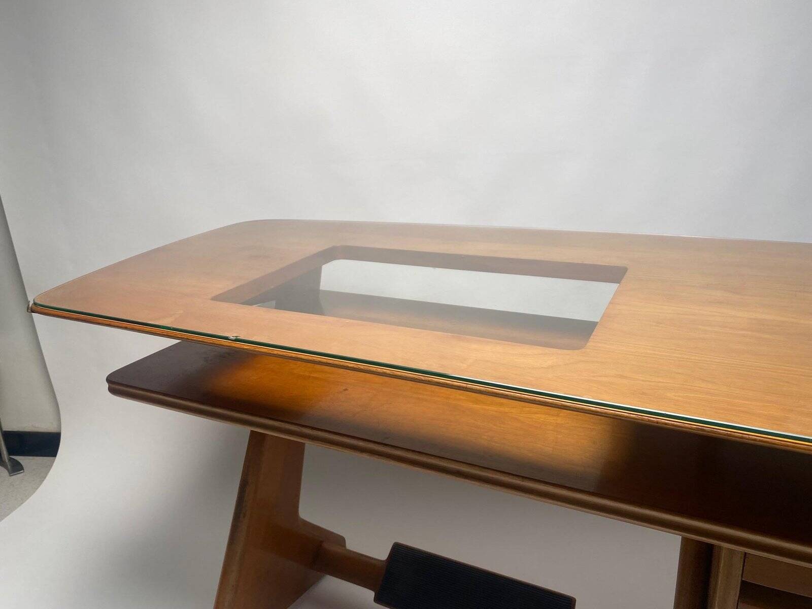 Desk in Wood and Glass attributed to Melchiorre Bega, Italy, 1950s