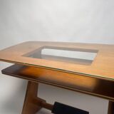 Desk in Wood and Glass attributed to Melchiorre Bega, Italy, 1950s