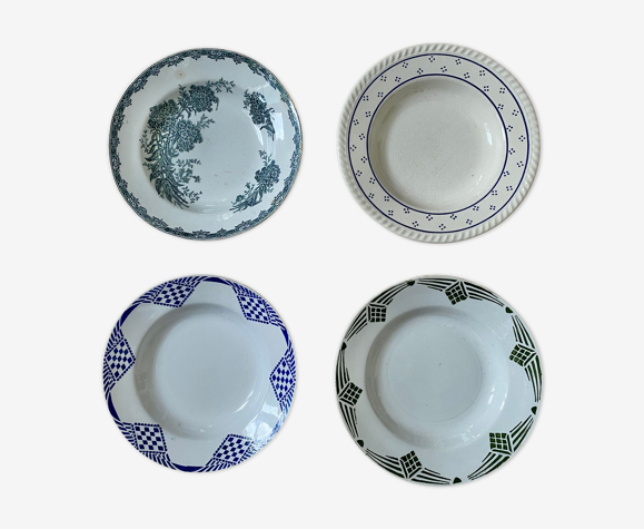Assiettes creuses dépareillées