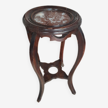 Wooden marble tripod table late 19th century
